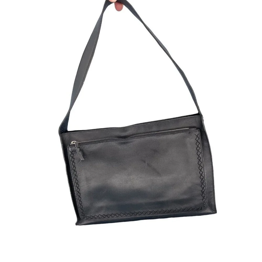 BCBG Max Azria Black Leather Shoulder Bag